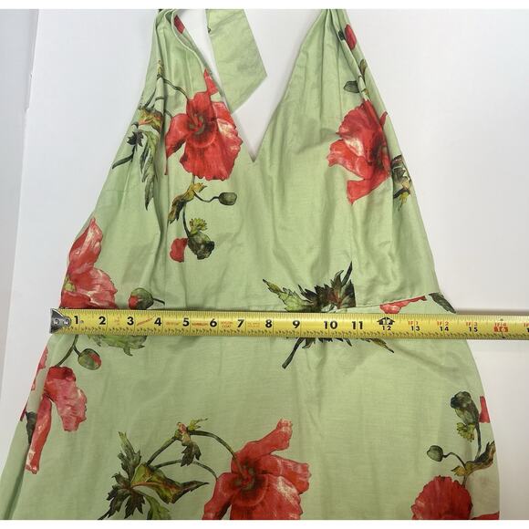 LK Bennett London Kristen Pistachio Poppy Cotton-Silk Backless Dress, Size 10 - Picture 9 of 9